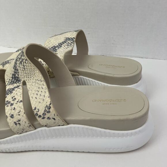 Cole Haan 2. Zerogrand Snake Print Slotted Slide Sandals W13317 Womens Sz 10.5 - Picture 5 of 16